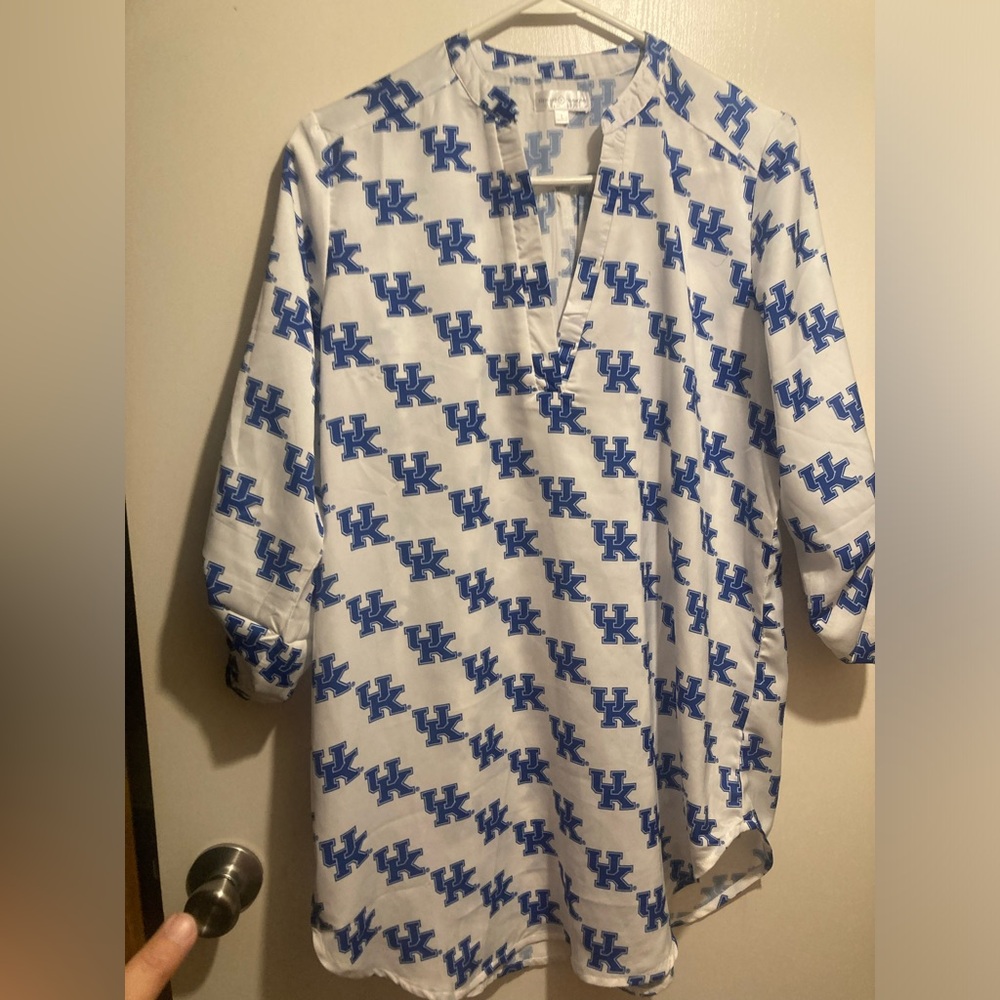 Stewart Simmons. White and Blue UK Logo Tunic